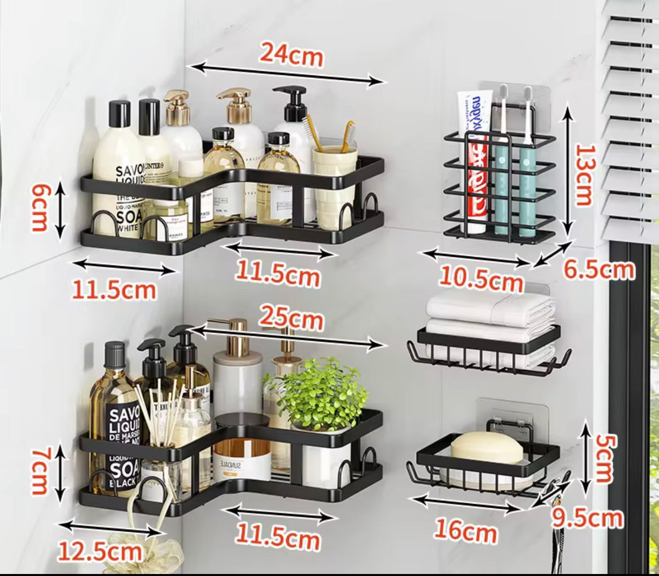 ETAGERE 5PCS METALIQUE SALLE D'EAU