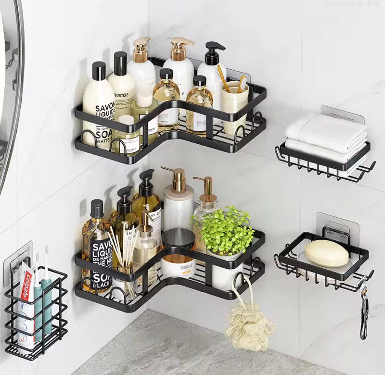 ETAGERE 5PCS METALIQUE SALLE D'EAU