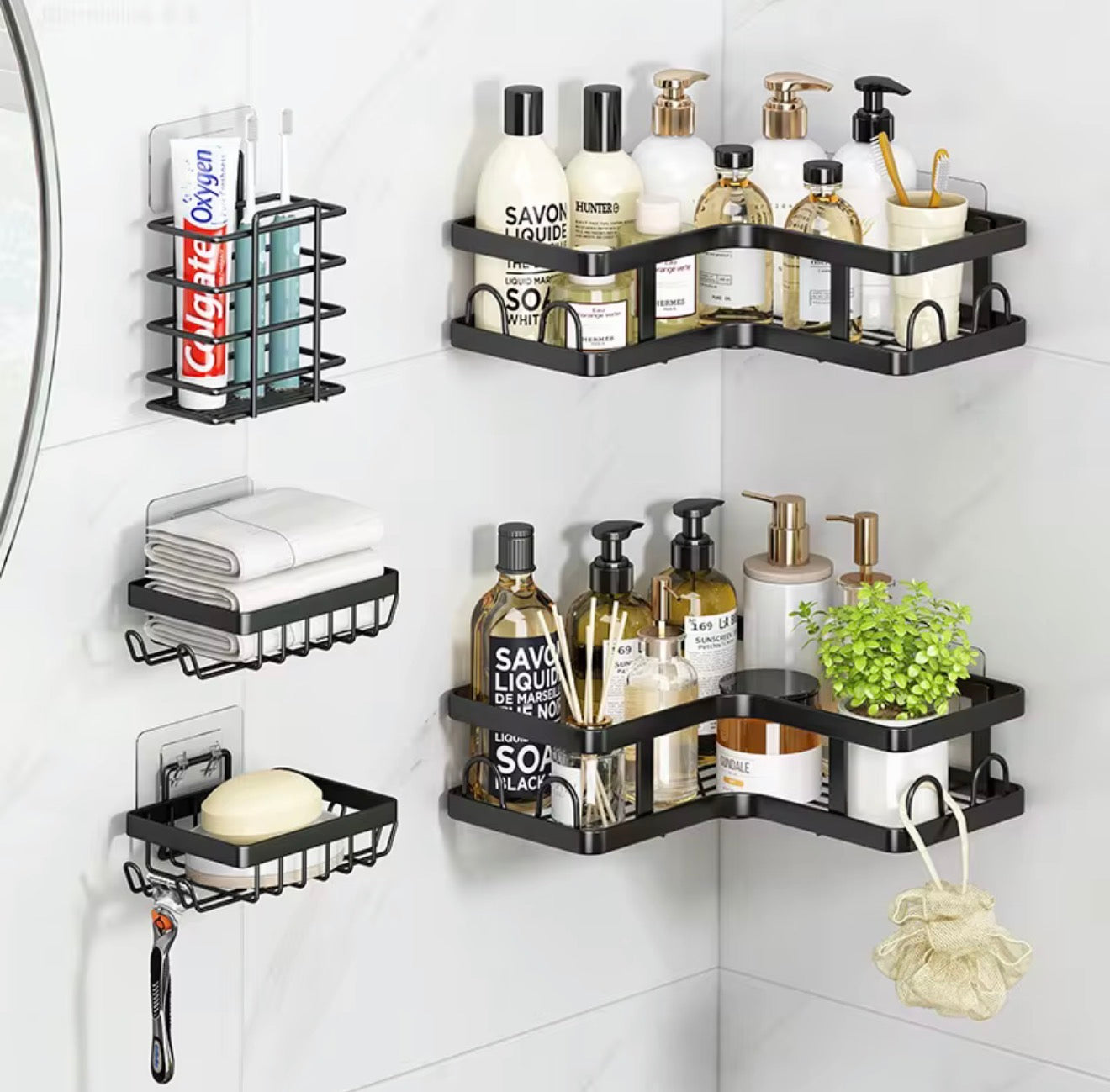 ETAGERE 5PCS METALIQUE SALLE D'EAU